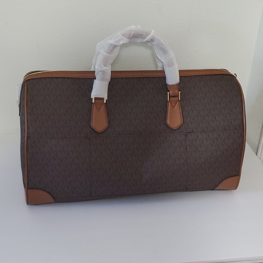 🆕️ MICHAEL KORS Travel XL Duffle Brown - Picture 2 of 10